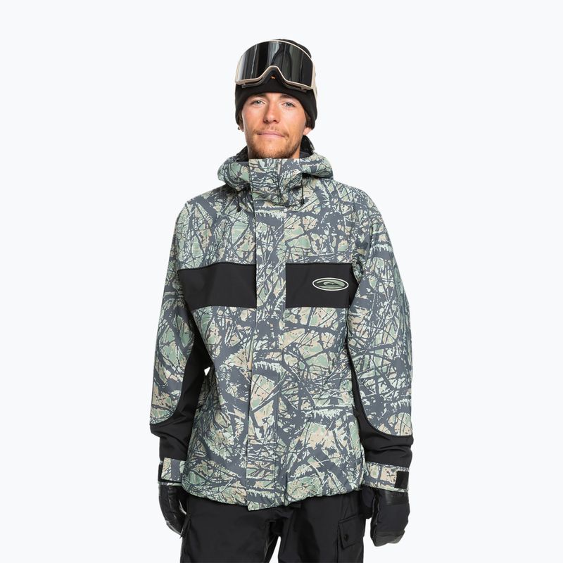Férfi snowboard kabát Quiksilver High Altitude 20K woodland abstract sea spray