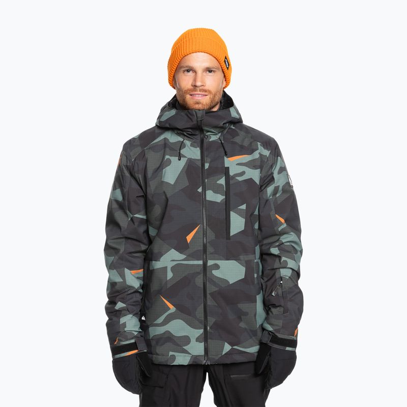 Férfi Quiksilver Mission Printed puzzle camo tengeri spray snowboard kabát