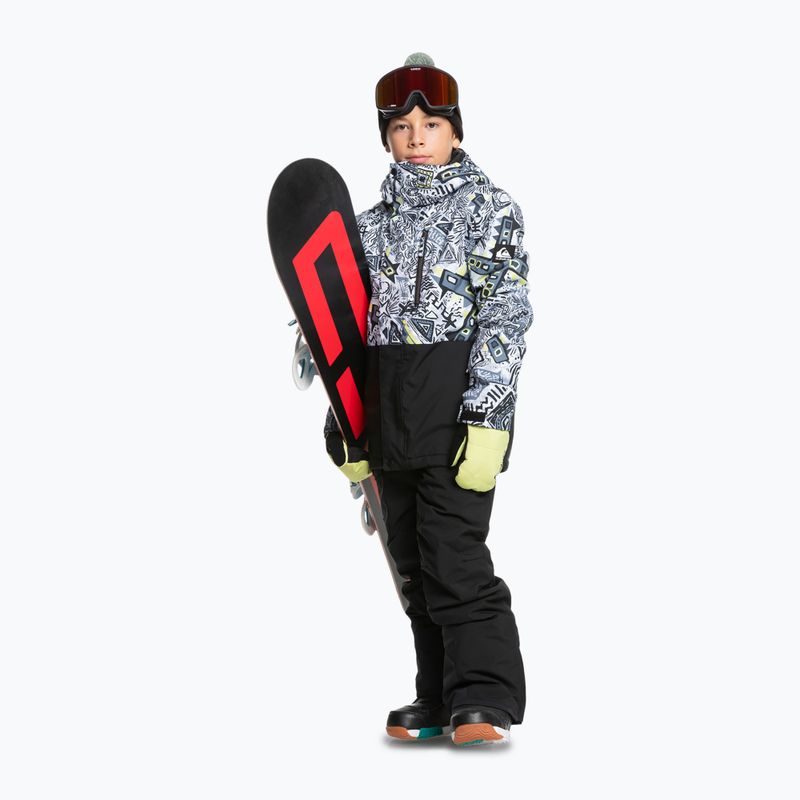 Quiksilver Mission Printed Block heritage gyermek snowboard dzseki firkás fekete 2