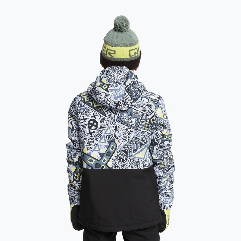 Quiksilver Mission Printed Block heritage gyermek snowboard dzseki firkás fekete 3