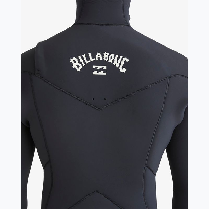 Férfi Billabong 5/4mm Absolute Natural Natural mellkasi cipzáras kapucnis úszószivacs Fekete 7