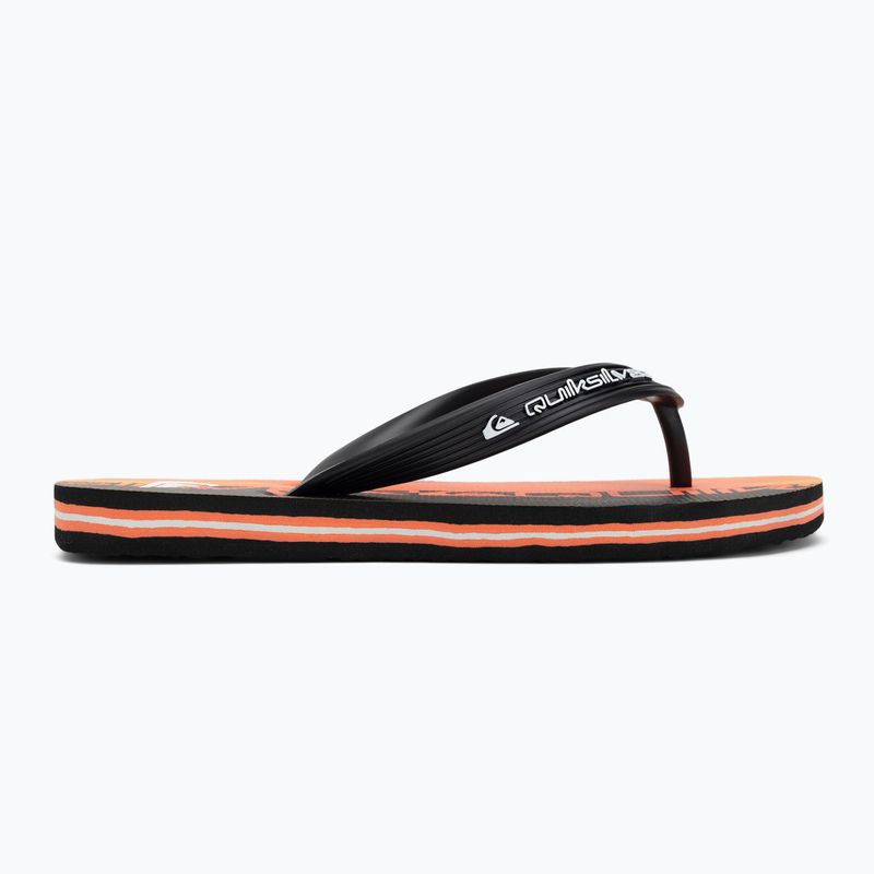 Quiksilver Molokai Art 25 Ifjúsági tüzes korall wordblock flip flopok 2