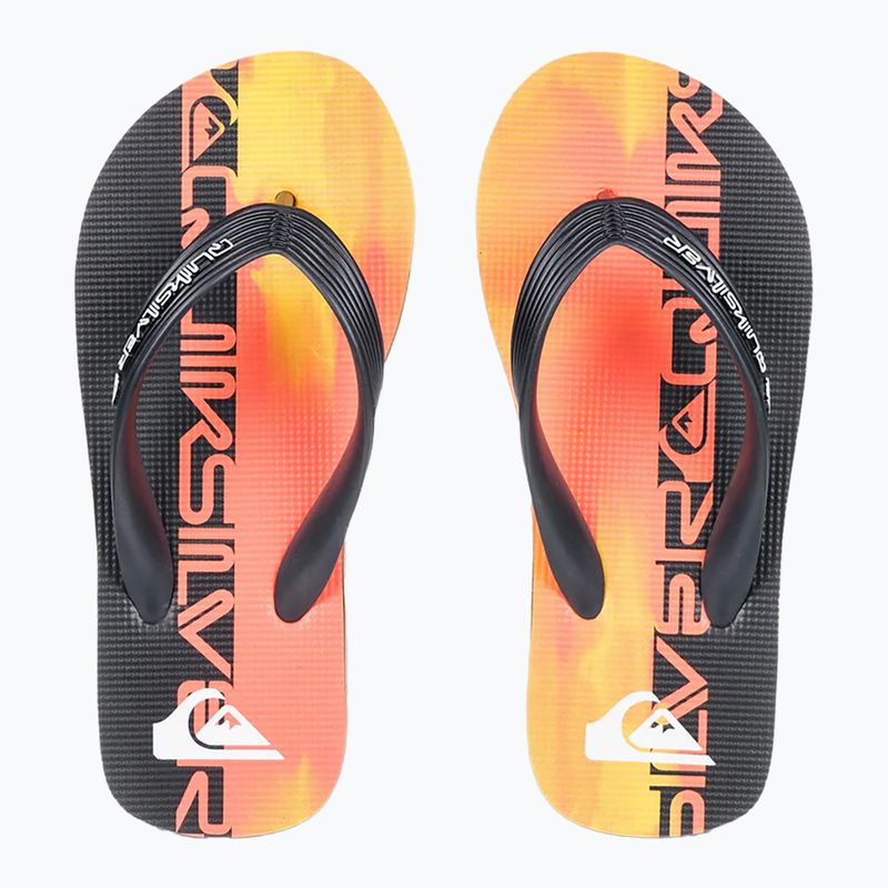 Quiksilver Molokai Art 25 Ifjúsági tüzes korall wordblock flip flopok 2