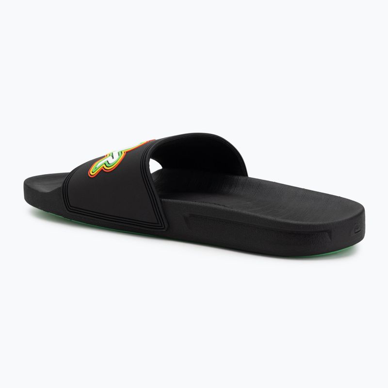 Quiksilver férfi Rivi Wordmark Slide II fekete rasta flip-flopok 3
