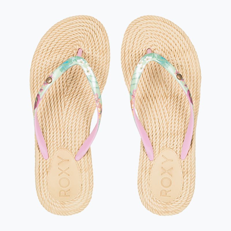 ROXY South Beach III zöld/rózsaszín női flip flopok 2
