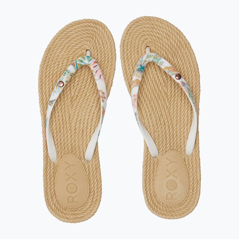 Női ROXY South Beach III fekete nyomtatott flip flopok 2
