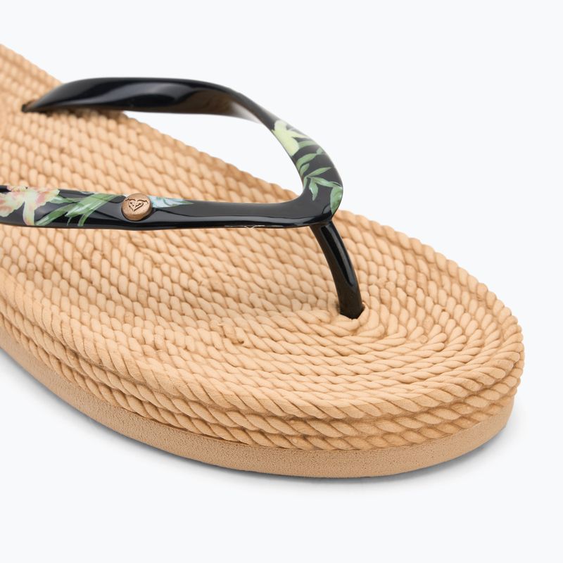 Női ROXY South Beach III fekete nyomtatott flip flopok 7