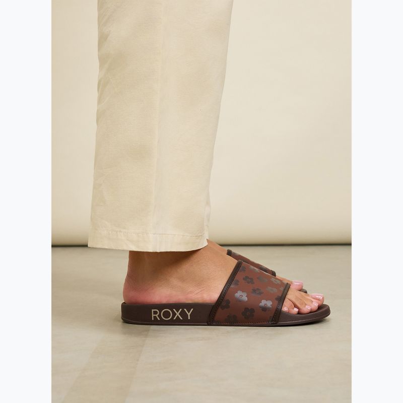 Női ROXY Slippy IV barna kombinált flip-flopok 5