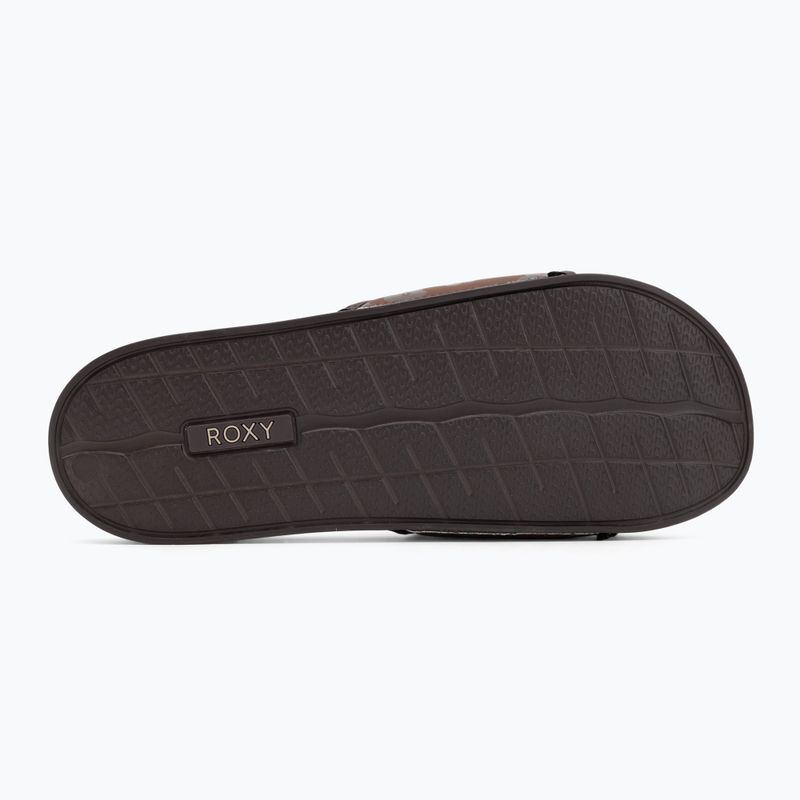 Női ROXY Slippy IV barna kombinált flip-flopok 4
