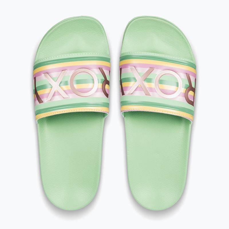 Női ROXY Slippy II zöld csíkos flip-flopok 2
