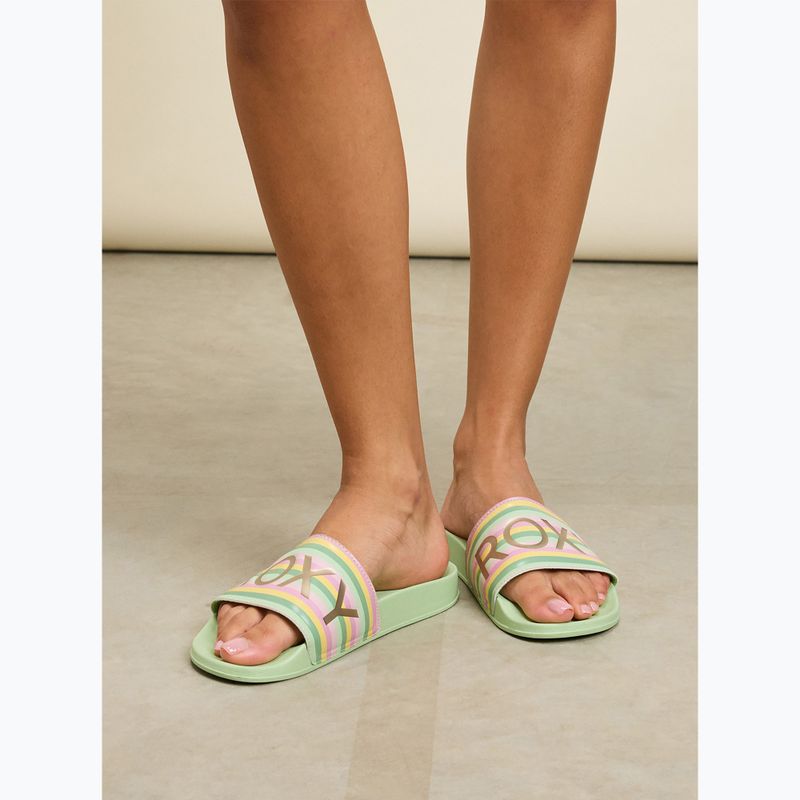 Női ROXY Slippy II zöld csíkos flip-flopok 7