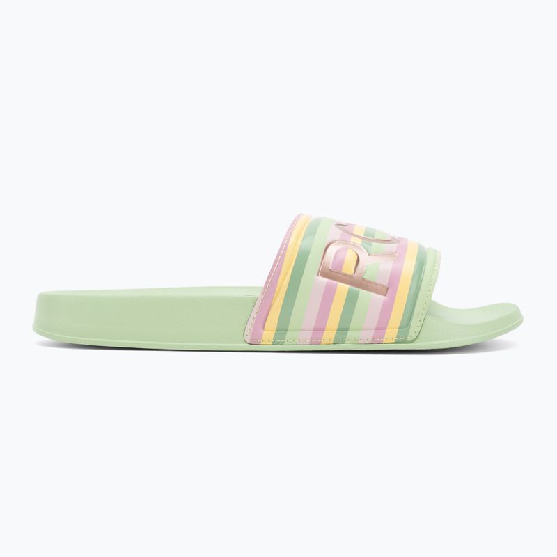 Női ROXY Slippy II zöld csíkos flip-flopok 2