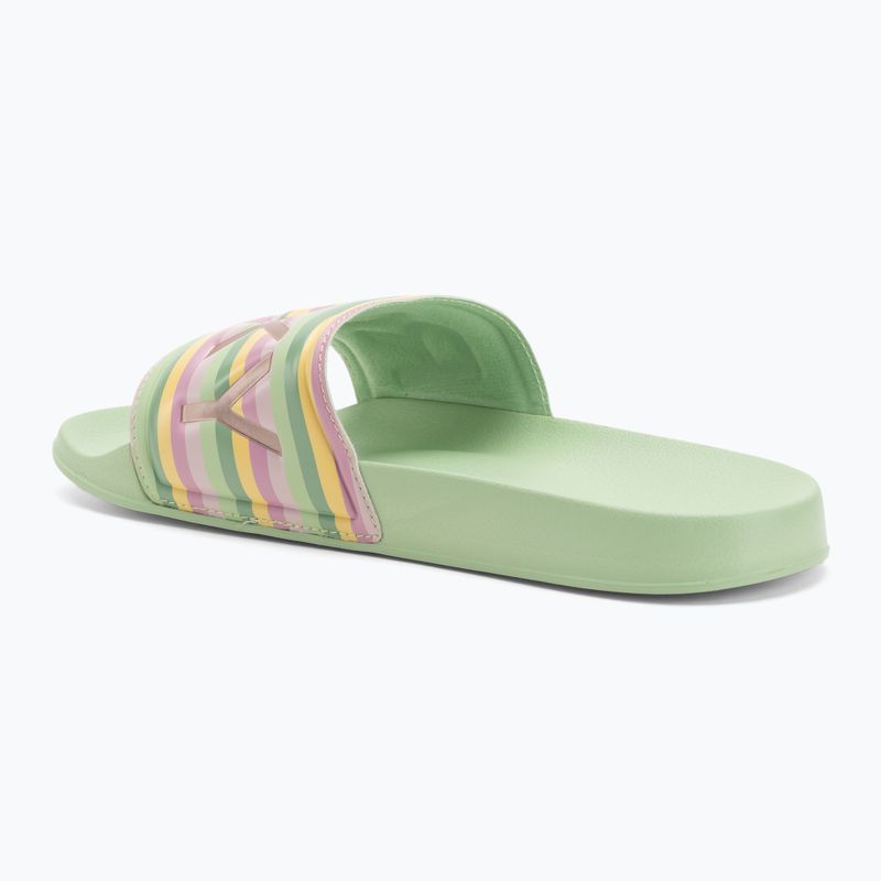 Női ROXY Slippy II zöld csíkos flip-flopok 3