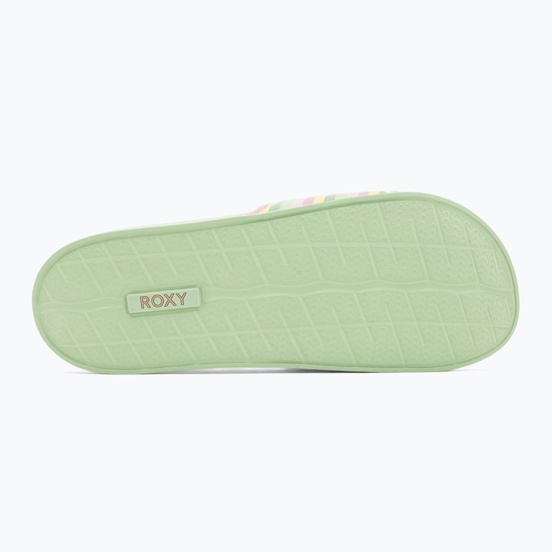 Női ROXY Slippy II zöld csíkos flip-flopok 4