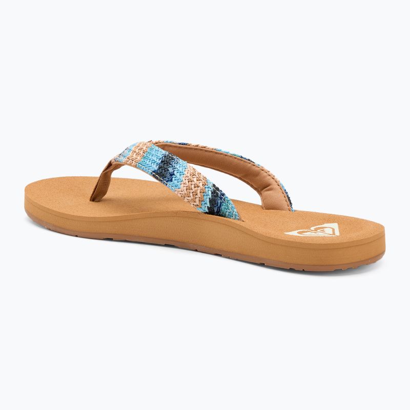 Női ROXY Porto Raffia II kék mélységű flip flopok 3