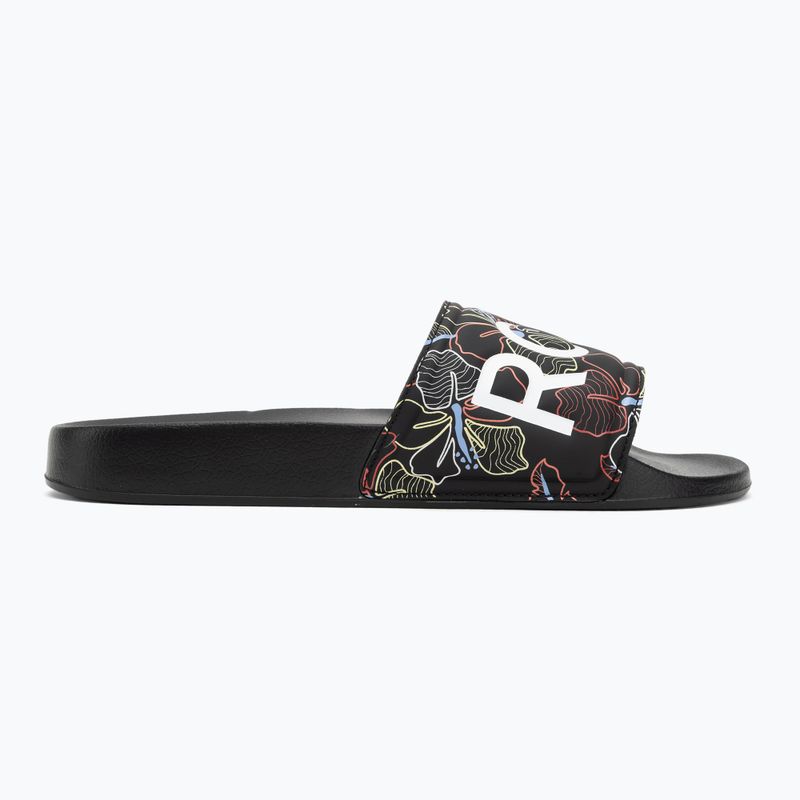Női ROXY Slippy II flip-flopok fekete multi camo 2