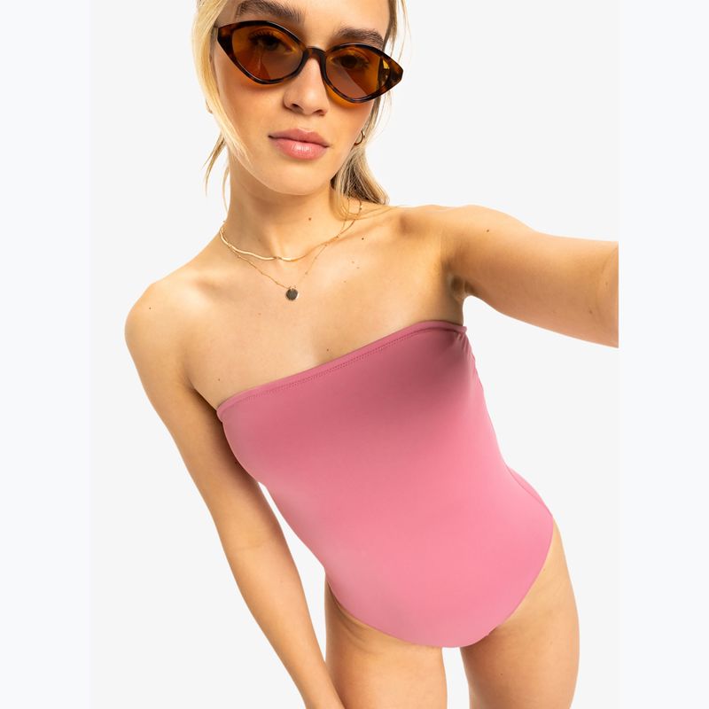 Női egyrészes fürdőruha ROXY Solid Beach Classics Bandeau Bandeau heather rose 5