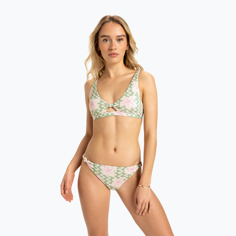 Női kétrészes fürdőruha ROXY Hibiscus Daze Elongated Tri basil party hullámok yw 2