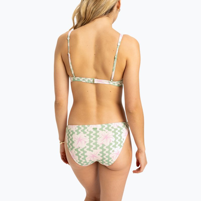 Női kétrészes fürdőruha ROXY Hibiscus Daze Elongated Tri basil party hullámok yw 4