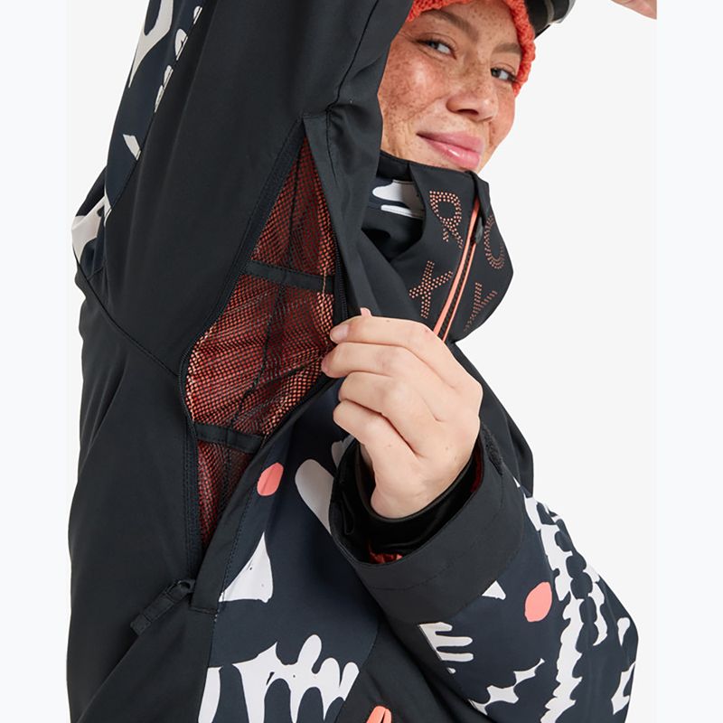 Női snowboard kabát ROXY Free Jet true black/big flower 8