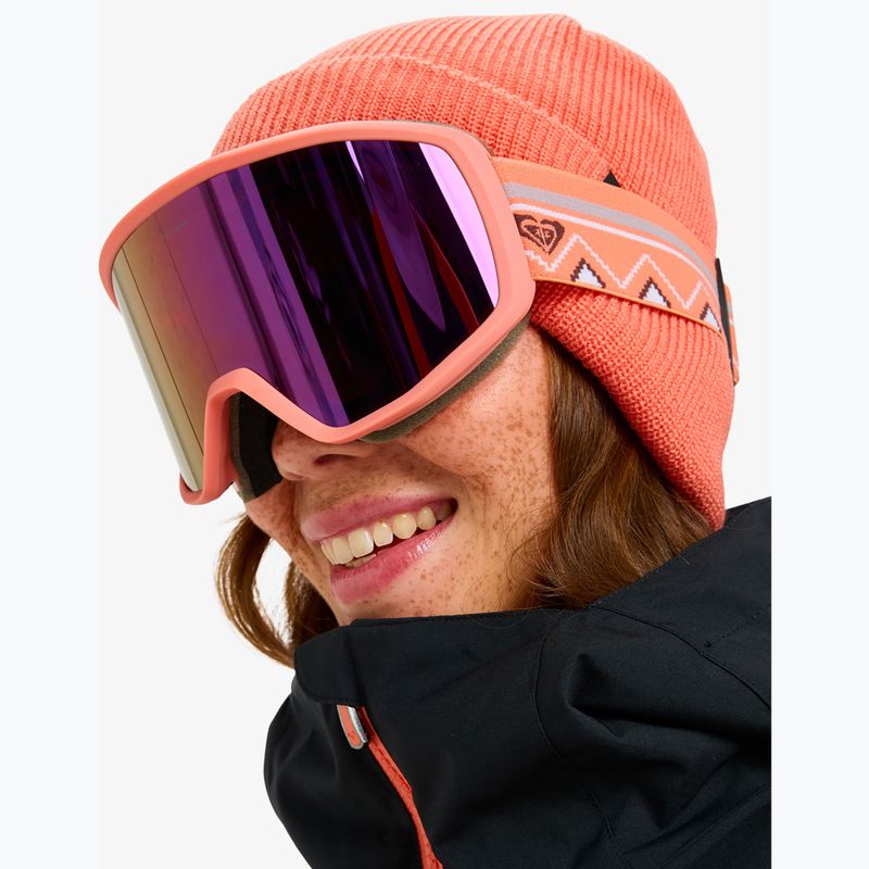 Női snowboard-szemüveg ROXY Izzy coral chic/clux ml l purple 5