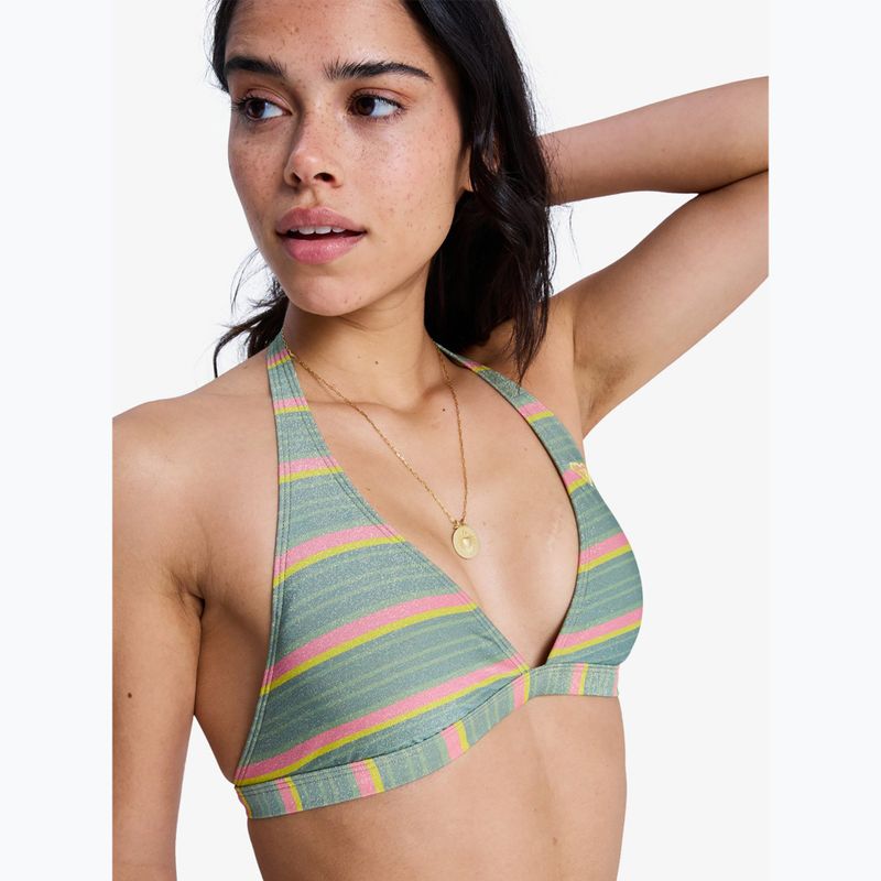 Fürdőruha felső ROXY Ocean Dreamer Fixed Tri oil green say it with stripes 4