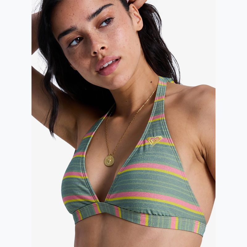 Fürdőruha felső ROXY Ocean Dreamer Fixed Tri oil green say it with stripes 5
