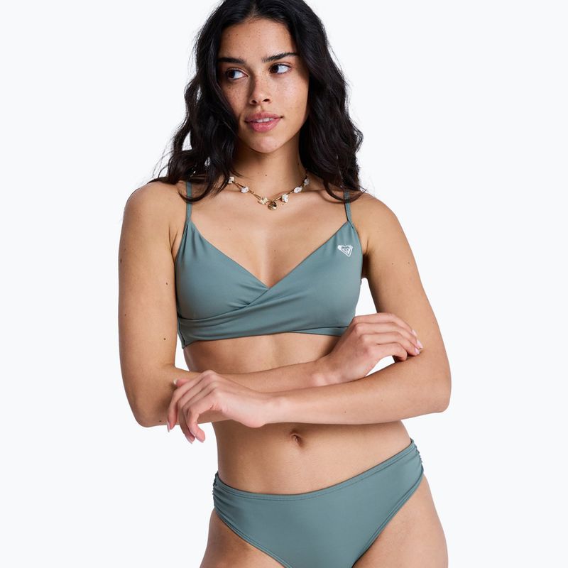 Fürdőruha felső ROXY Solid Essentials Wrap Bralette agave green 5