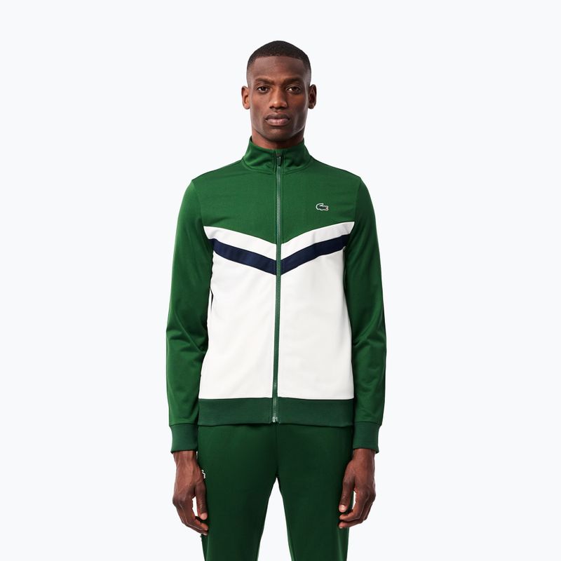 Férfi pulóver Lacoste SH2646 green / white / navy blue