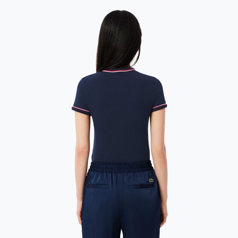 Lacoste női póló TF0347 tengerészkék/rill/gránátalma 2
