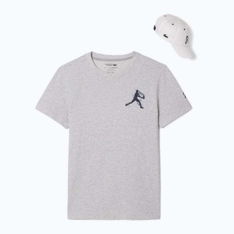 Lacoste férfi teniszpóló TH1044 ezüstkék/tengerészkék