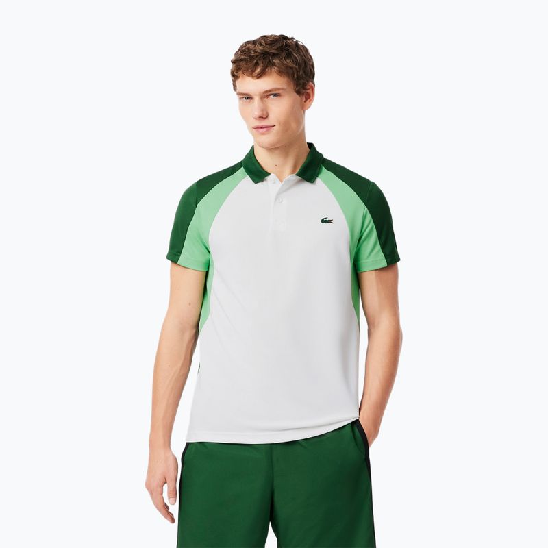 Férfi Lacoste Tennis Polo Shirt DH8963 fehér/liamone zöld
