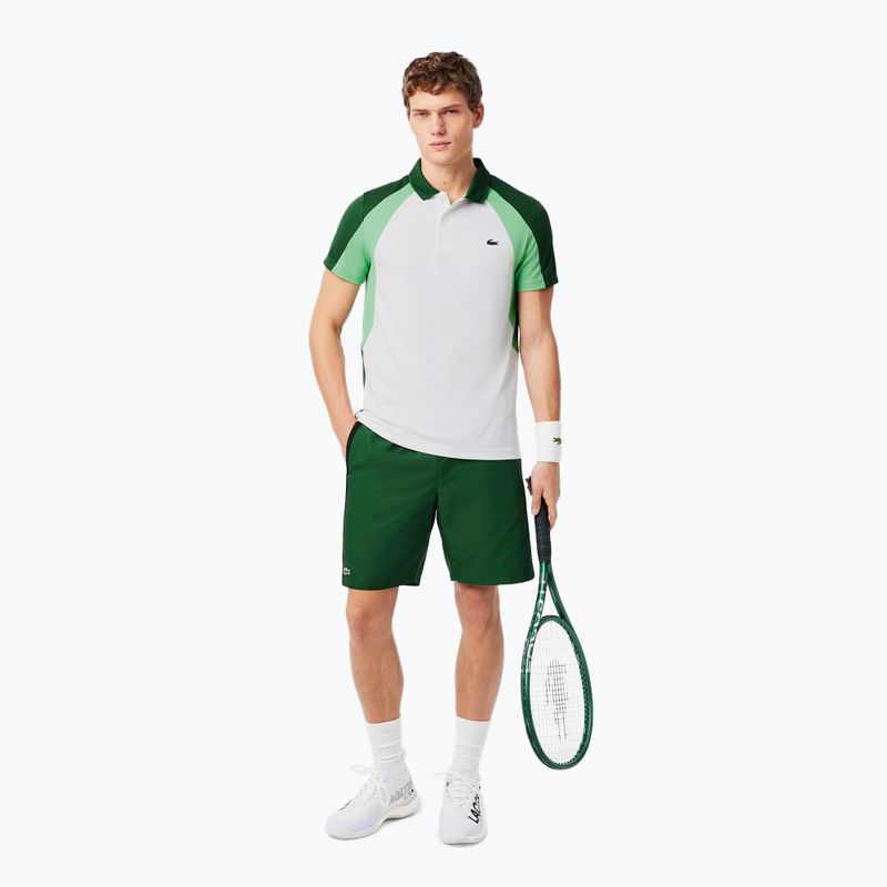Férfi Lacoste Tennis Polo Shirt DH8963 fehér/liamone zöld 2
