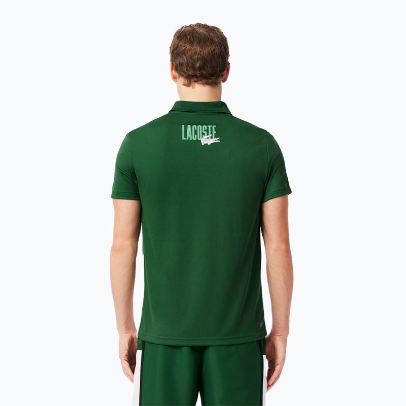 Férfi Lacoste Tennis Polo Shirt DH8963 fehér/liamone zöld 3
