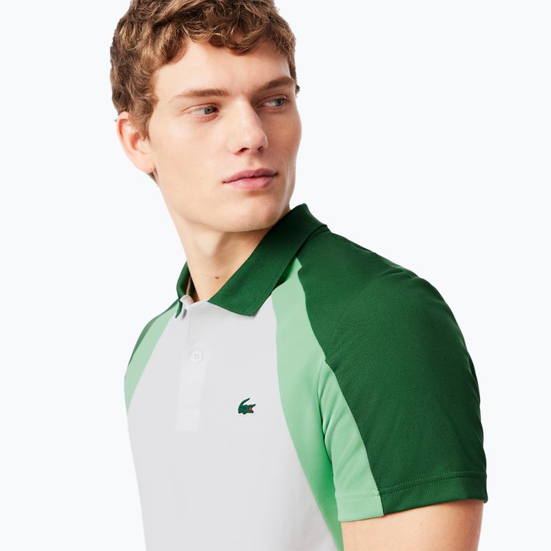 Férfi Lacoste Tennis Polo Shirt DH8963 fehér/liamone zöld 4