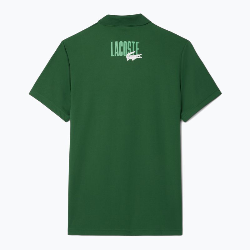 Férfi Lacoste Tennis Polo Shirt DH8963 fehér/liamone zöld 6
