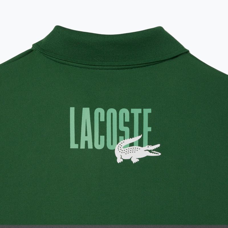 Férfi Lacoste Tennis Polo Shirt DH8963 fehér/liamone zöld 8