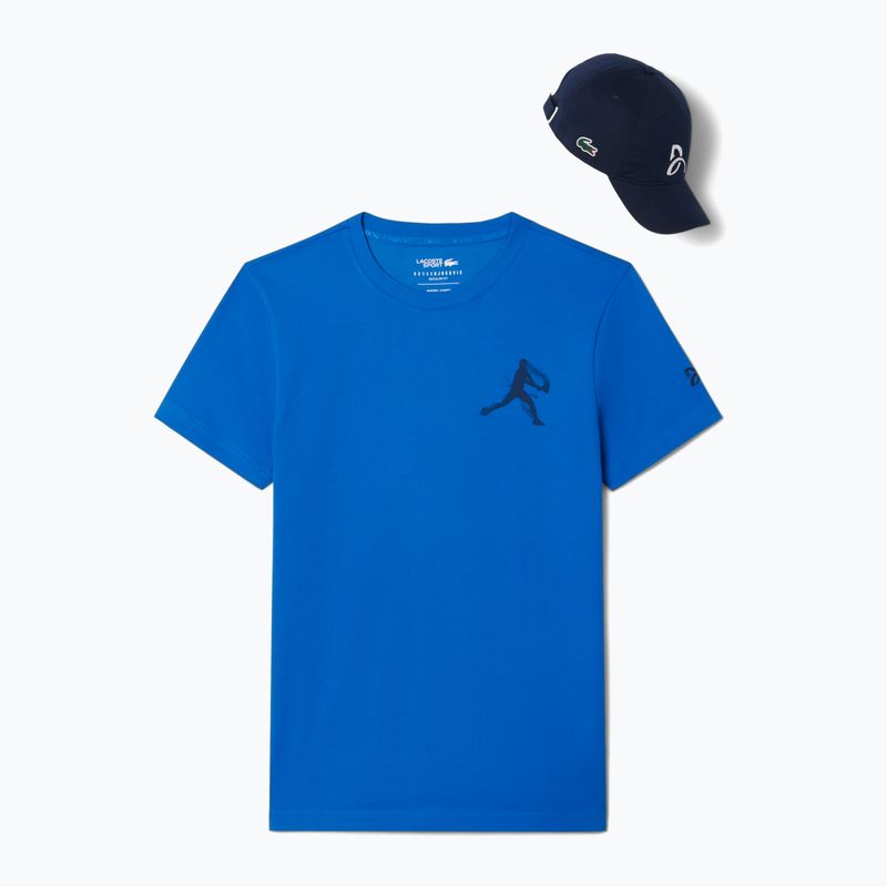 Férfi póló + sapka Lacoste TH1044 gipsy alb/albastru navy 4