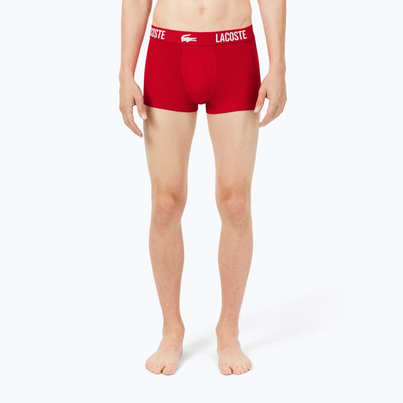 Férfi boxer nadrág Lacoste 5H2393 3 pack black/red/white 3