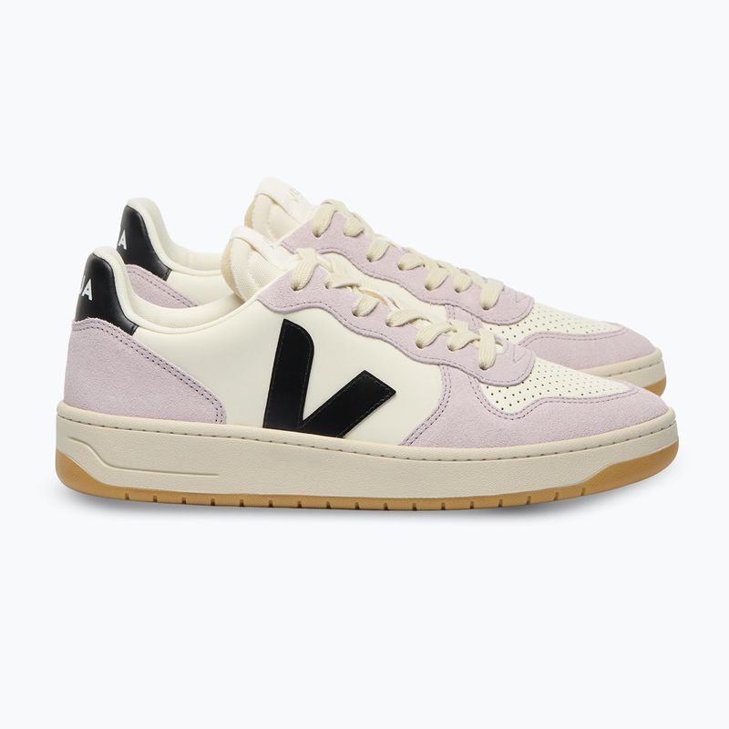 Női cipők VEJA V-10 Prime Leather pure/black/parme 2
