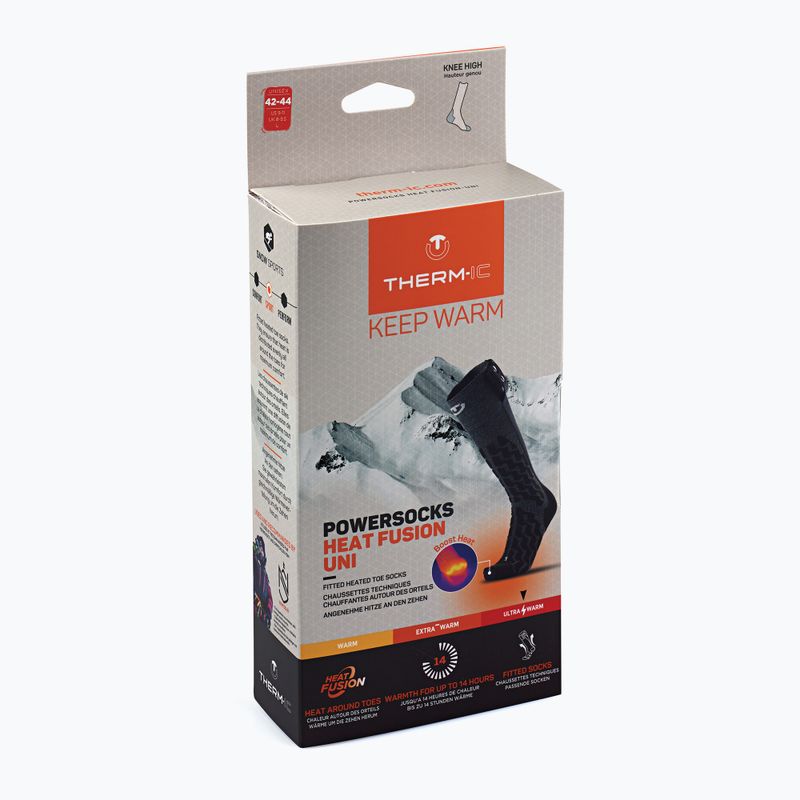 Therm-ic Powersocks Heat Fusion Uni szürke/fekete fűtött zokni 7