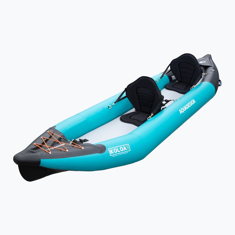 AQUADESIGN 2 személyes felfújható kajak Koloa 360 cm kék/fekete 3