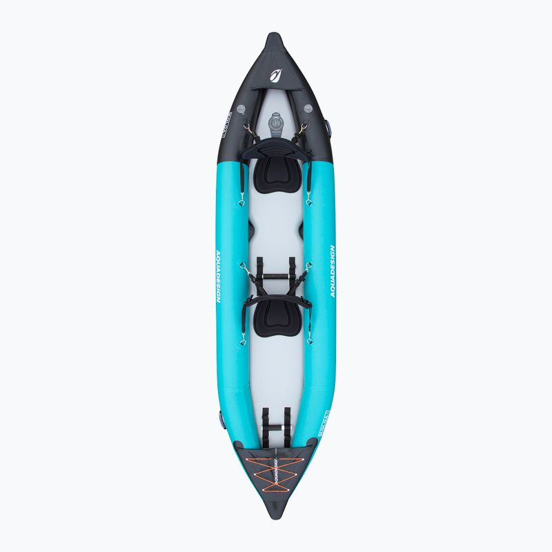 AQUADESIGN 2 személyes felfújható kajak Koloa 360 cm kék/fekete 6