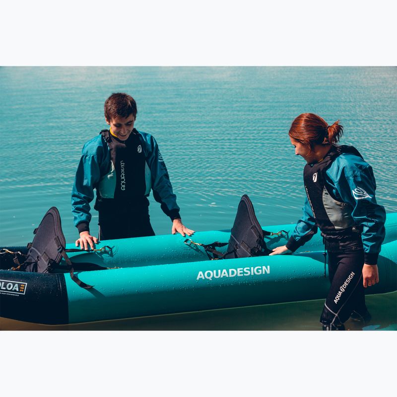 AQUADESIGN 2 személyes felfújható kajak Koloa 360 cm kék/fekete 13