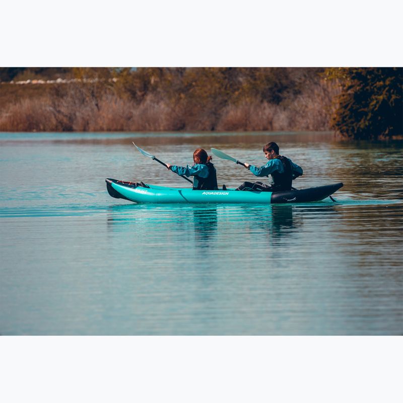 AQUADESIGN 2 személyes felfújható kajak Koloa 360 cm kék/fekete 15