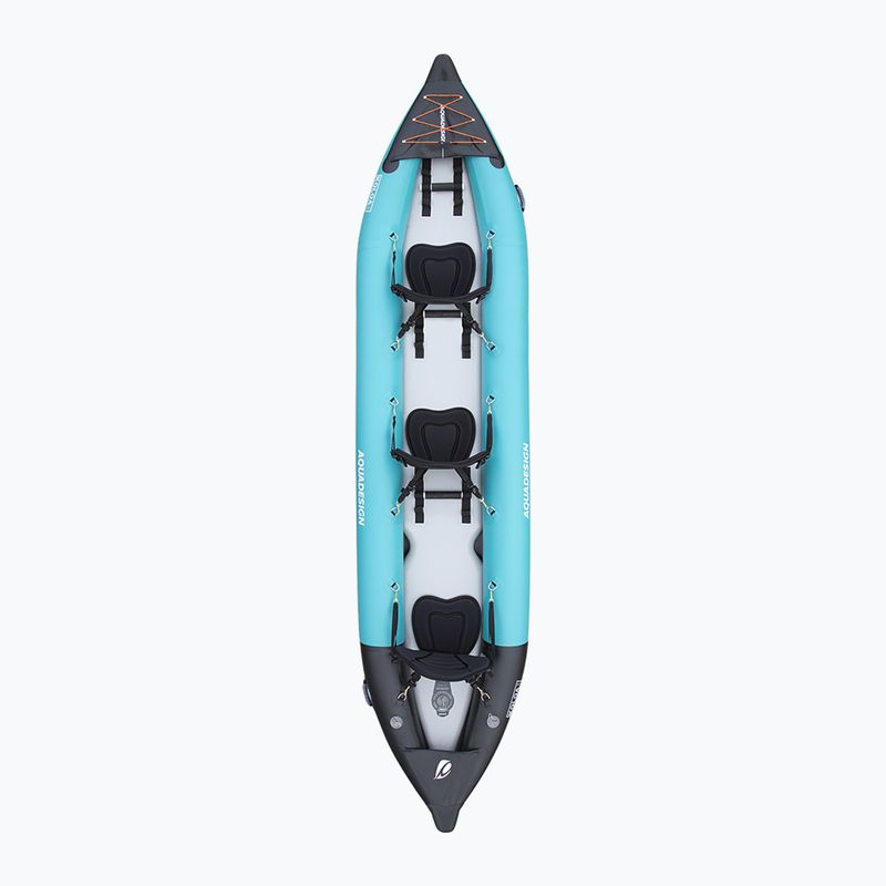 AQUADESIGN Koloa 400 cm kék/fekete 3 személyes felfújható kajak 2