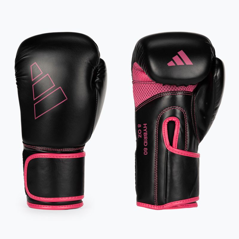 adidas Hybrid 80 bokszkesztyűk fekete-rózsaszín ADIH80