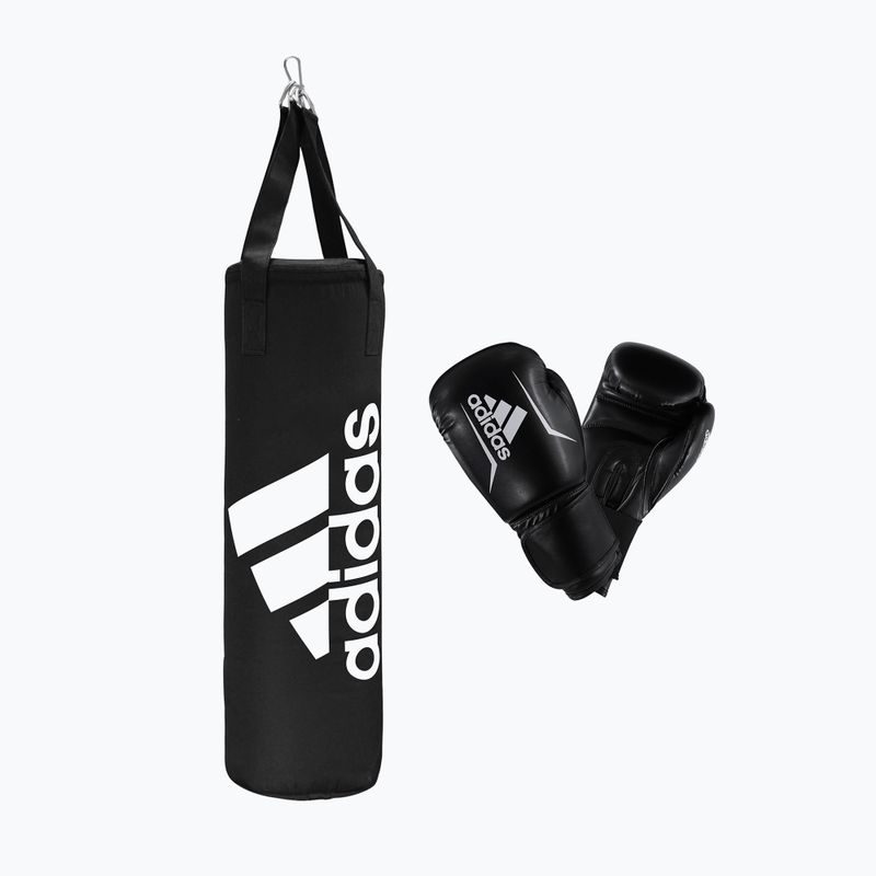 adidas Youth Boxing Set gyermek táska + kesztyű fekete-fehér ADIBPKIT10-90100