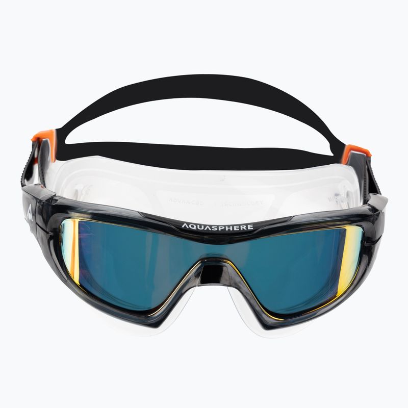 Aquasphere Vista Pro sötétszürke/fekete/tükörnarancs titán úszómaszk MS5041201LMO 2