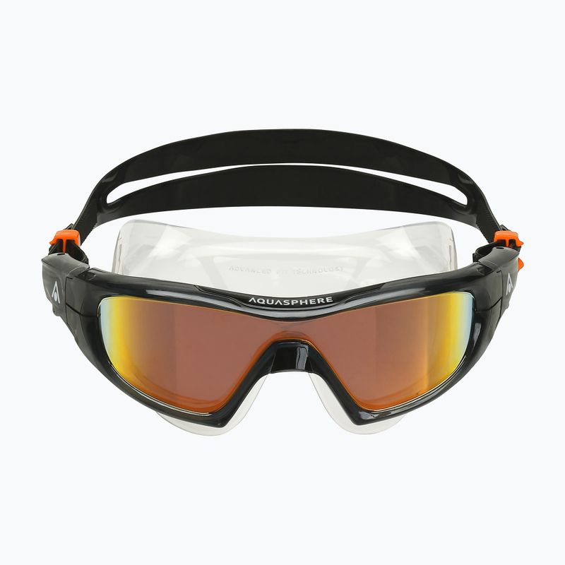 Aquasphere Vista Pro sötétszürke/fekete/tükörnarancs titán úszómaszk MS5041201LMO 7